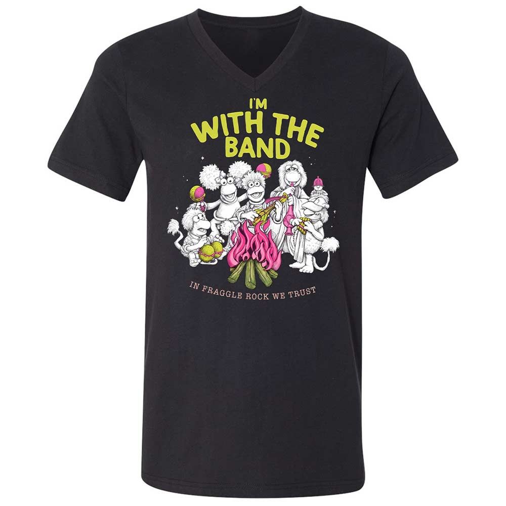 Unisex V-Neck T-Shirt - 87A15QZF - Black - 1