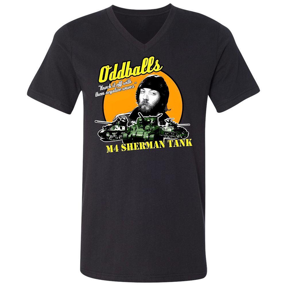 Unisex V-Neck T-Shirt - WXZ3WP88 - Black - 1