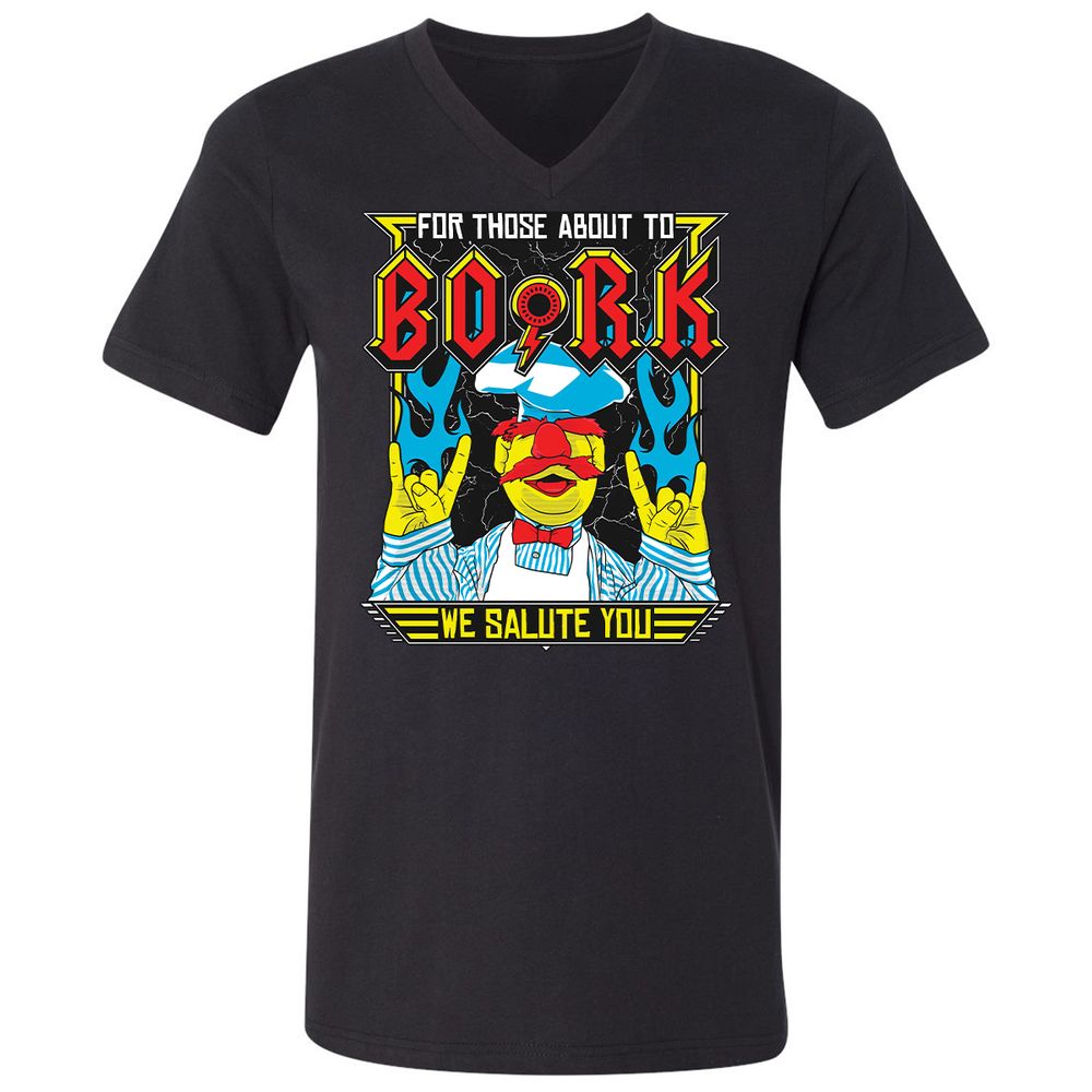 Unisex V-Neck T-Shirt - ZC5LX4QM - Black - 1
