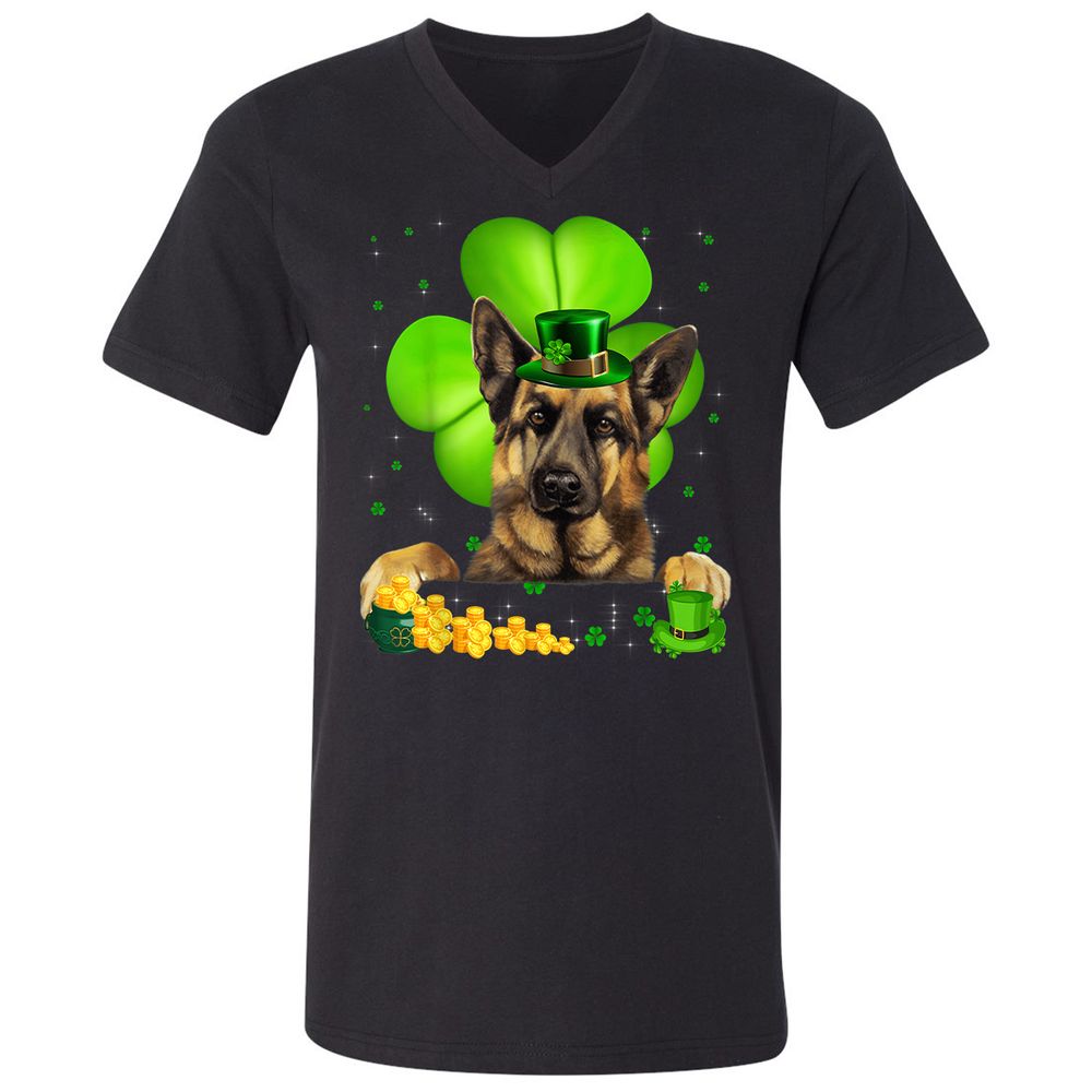 Unisex V-Neck T-Shirt - 3WDFCB4P - Black - 1
