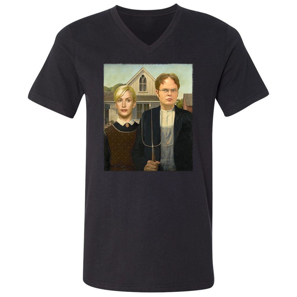 Unisex V-Neck T-Shirt - AP2K9UF9 - Black - 1