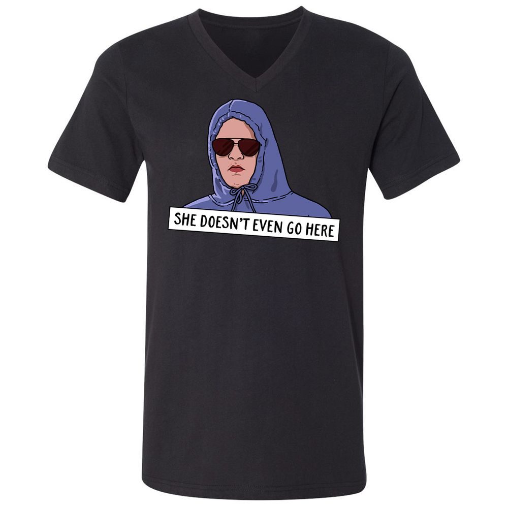 Unisex V-Neck T-Shirt - Z4CQ9BYG - Black - 1