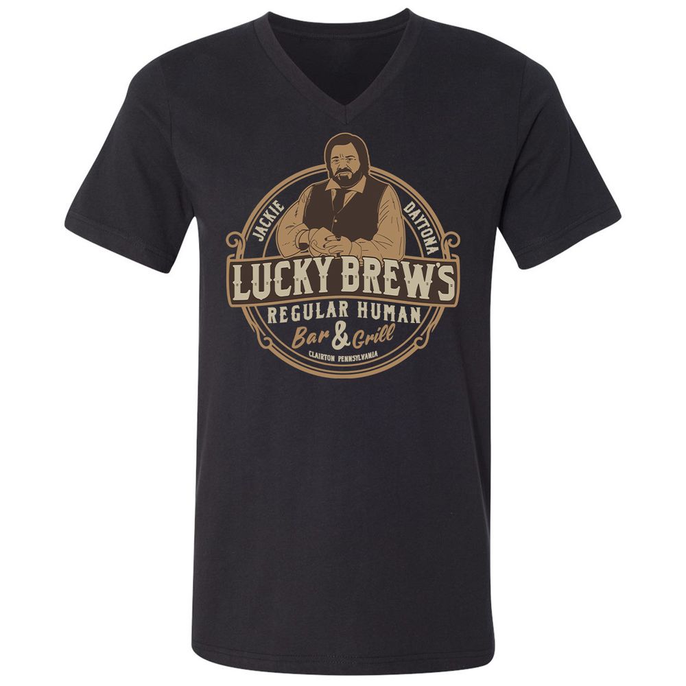 Unisex V-Neck T-Shirt - EQMM7HDG - Black - 1