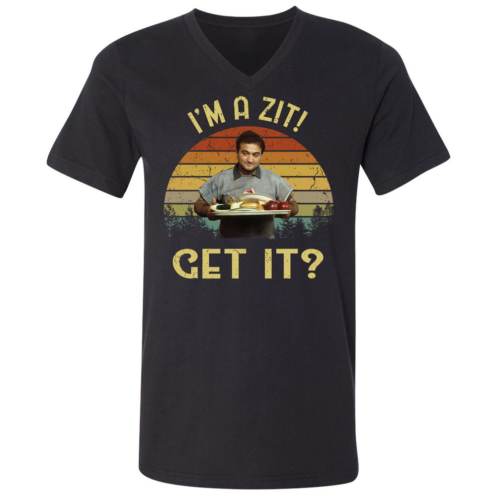 Unisex V-Neck T-Shirt - PFFD42LY - Black - 1