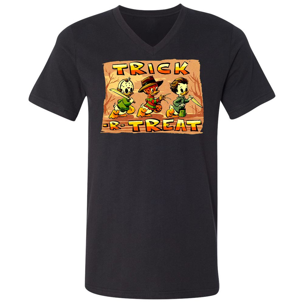 Unisex V-Neck T-Shirt - QVYT115R - Black - 1