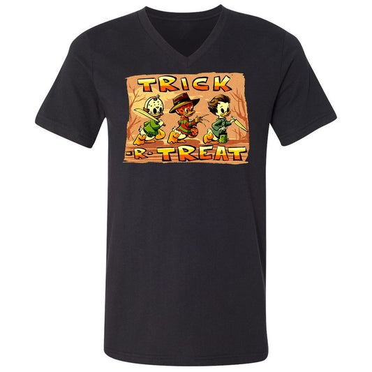 Unisex V-Neck T-Shirt - QVYT115R - Black - 1