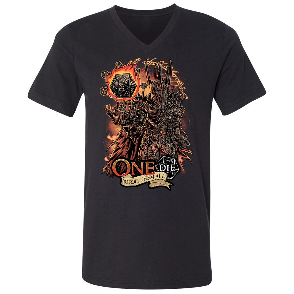 Unisex V-Neck T-Shirt - ZB4HL9PB - Black - 1