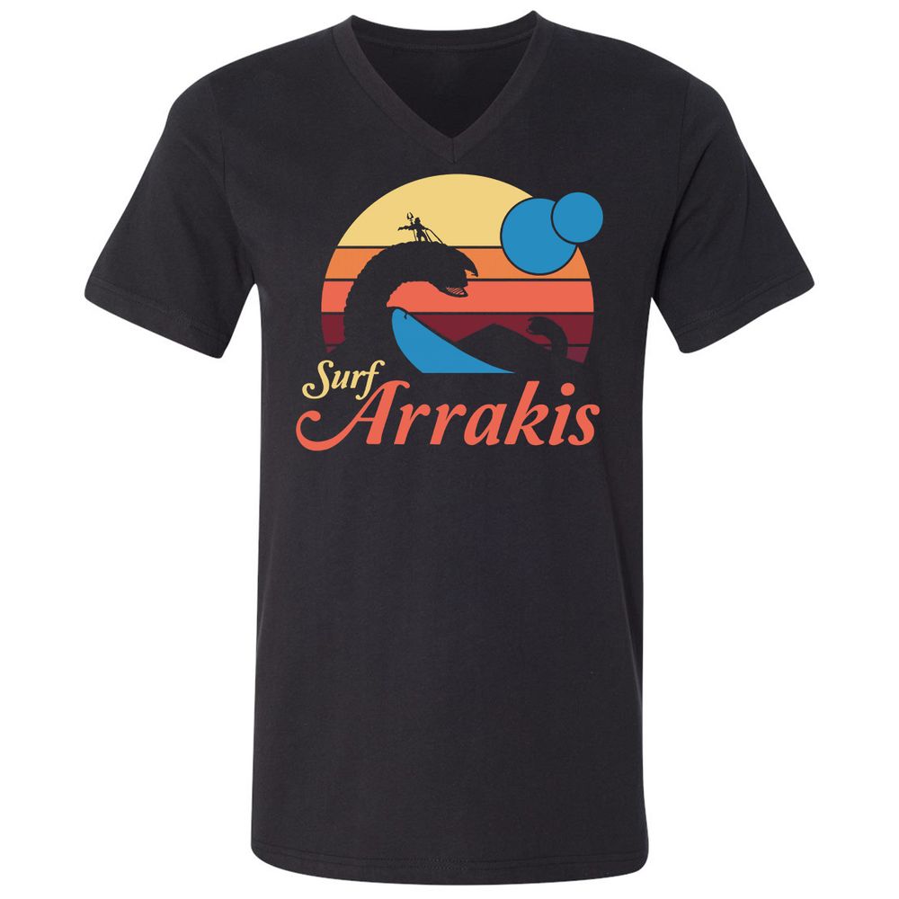 Unisex V-Neck T-Shirt - CBK8395W - Black - 1