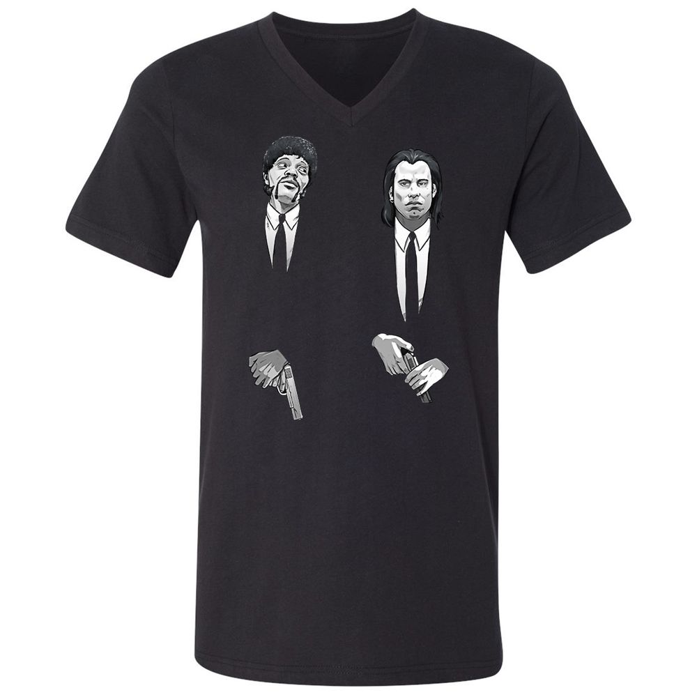 Unisex V-Neck T-Shirt - NHY2K4FV - Black - 1