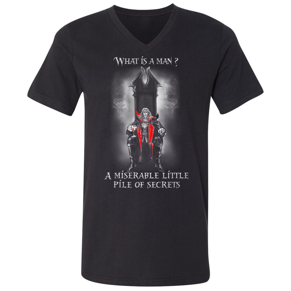 Unisex V-Neck T-Shirt - V26AQM6W - Black - 1