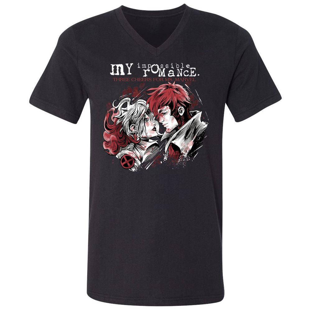 Unisex V-Neck T-Shirt - 8FUTW56Y - Black - 1