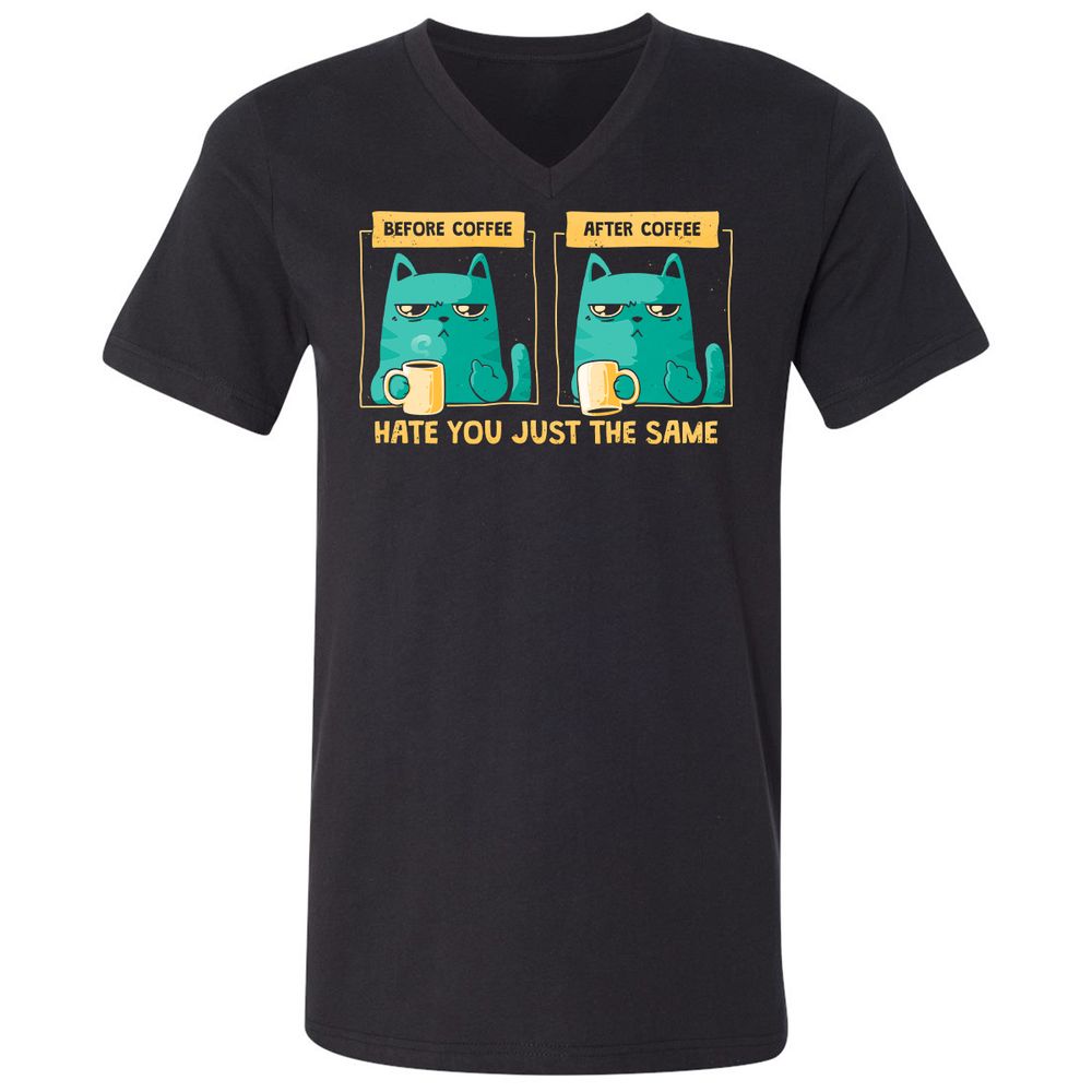 Unisex V-Neck T-Shirt - FTK6A2S4 - Black - 1