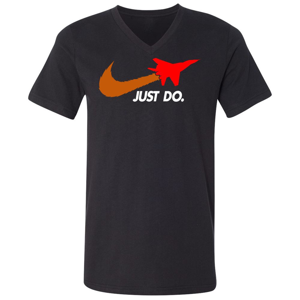 Unisex V-Neck T-Shirt - CVK4X2K5 - Black - 1