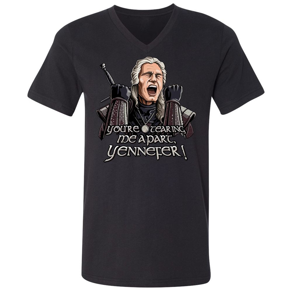 Unisex V-Neck T-Shirt - S56W49CW - Black - 1