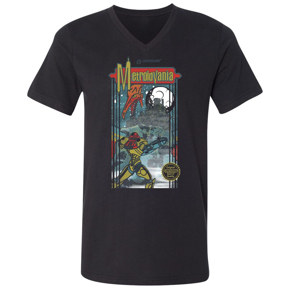 Unisex V-Neck T-Shirt - M2JGYAL6 - Black - 1
