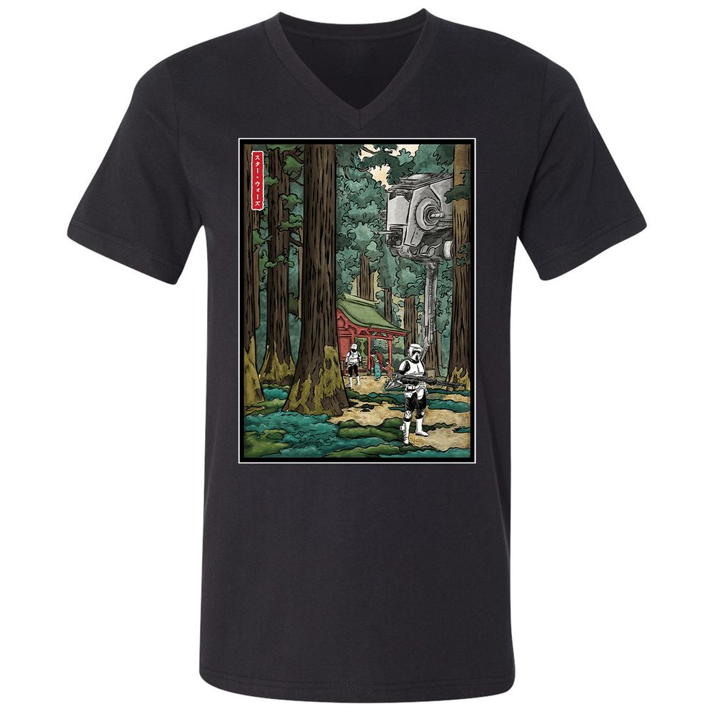 Unisex V-Neck T-Shirt - MZQF5PT5 - Black - 1