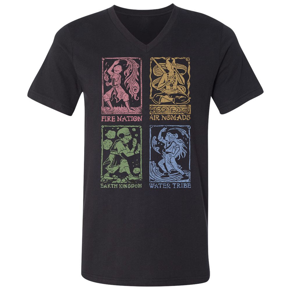 Unisex V-Neck T-Shirt - XSV3BGDW - Black - 1