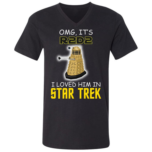 Unisex V-Neck T-Shirt - KNWNACST - Black - 1