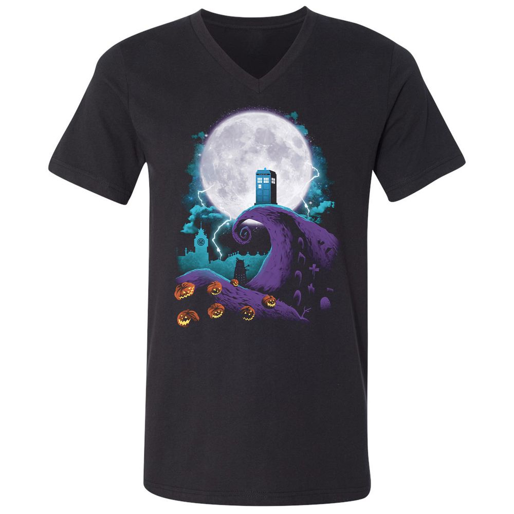 Unisex V-Neck T-Shirt - U8KQULJQ - Black - 1