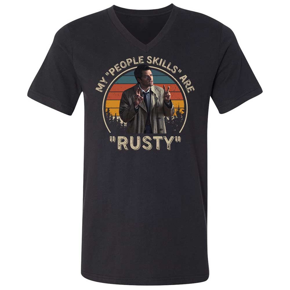 Unisex V-Neck T-Shirt - LGF22UEF - Black - 1