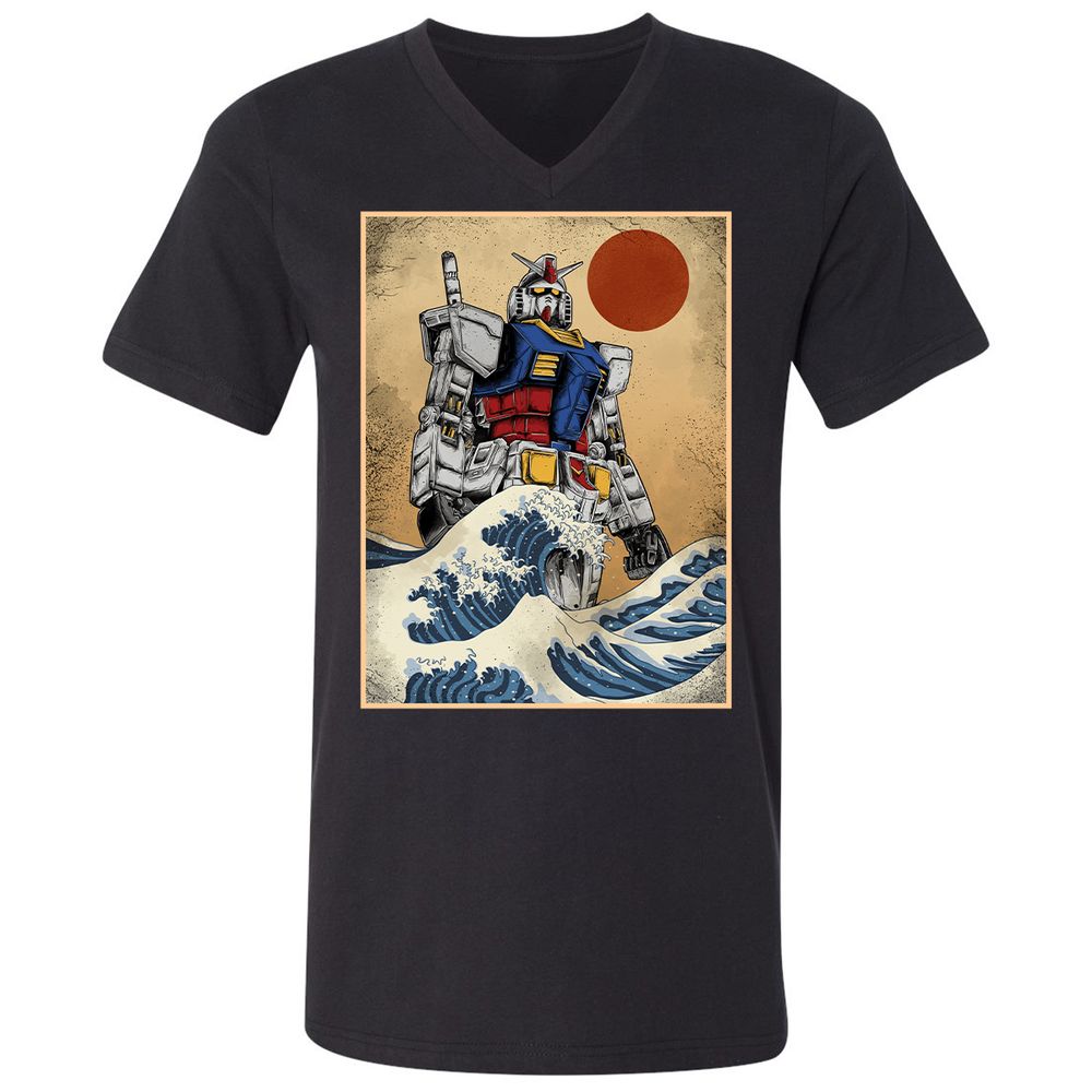 Unisex V-Neck T-Shirt - 96TDVXLF - Black - 1
