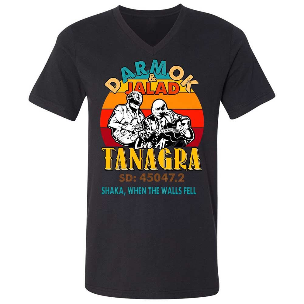 Unisex V-Neck T-Shirt - 6N94R52T - Black - 1