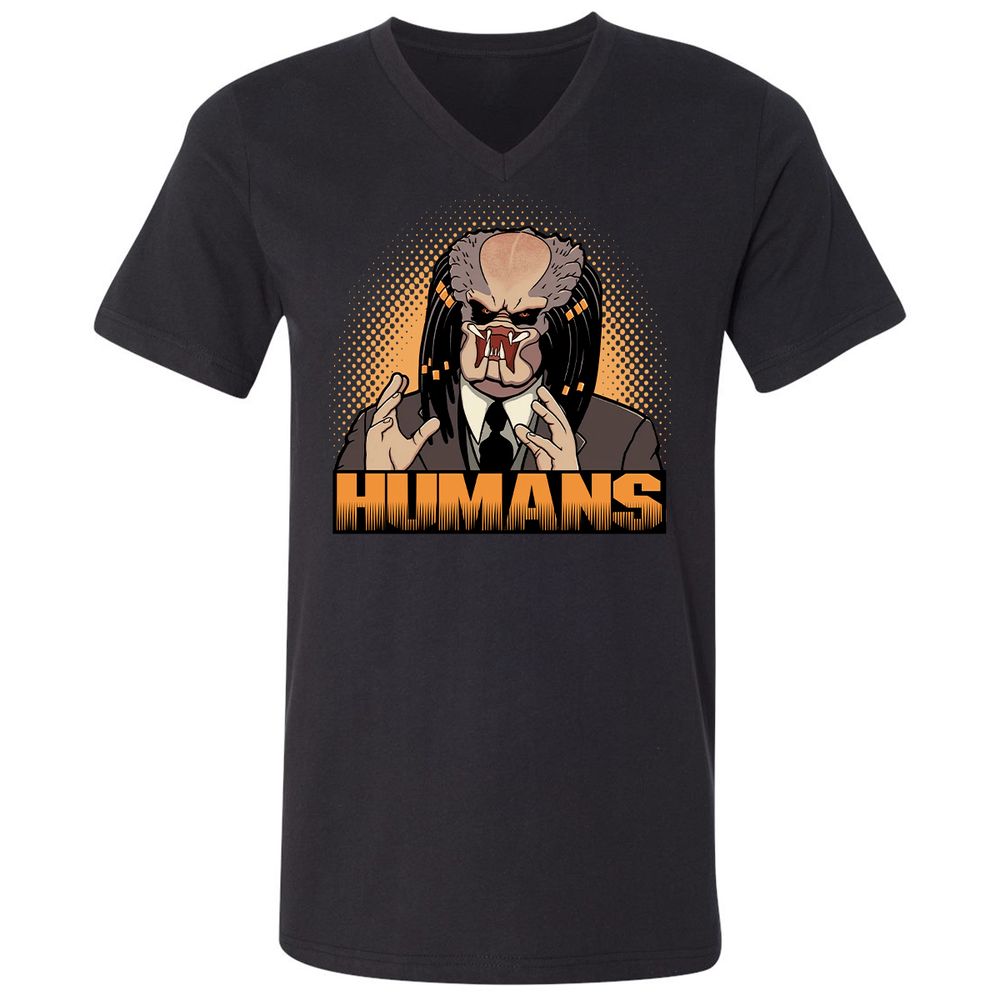 Unisex V-Neck T-Shirt - 92YXQDNS - Black - 1