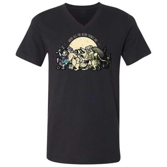 Unisex V-Neck T-Shirt - RWLZCFU3 - Black - 1