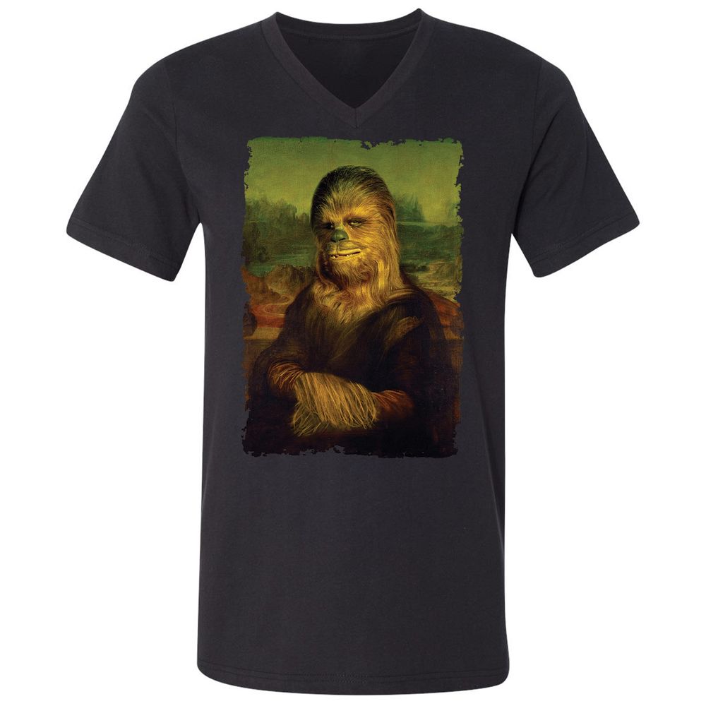 Unisex V-Neck T-Shirt - 49V8AQL4 - Black - 1