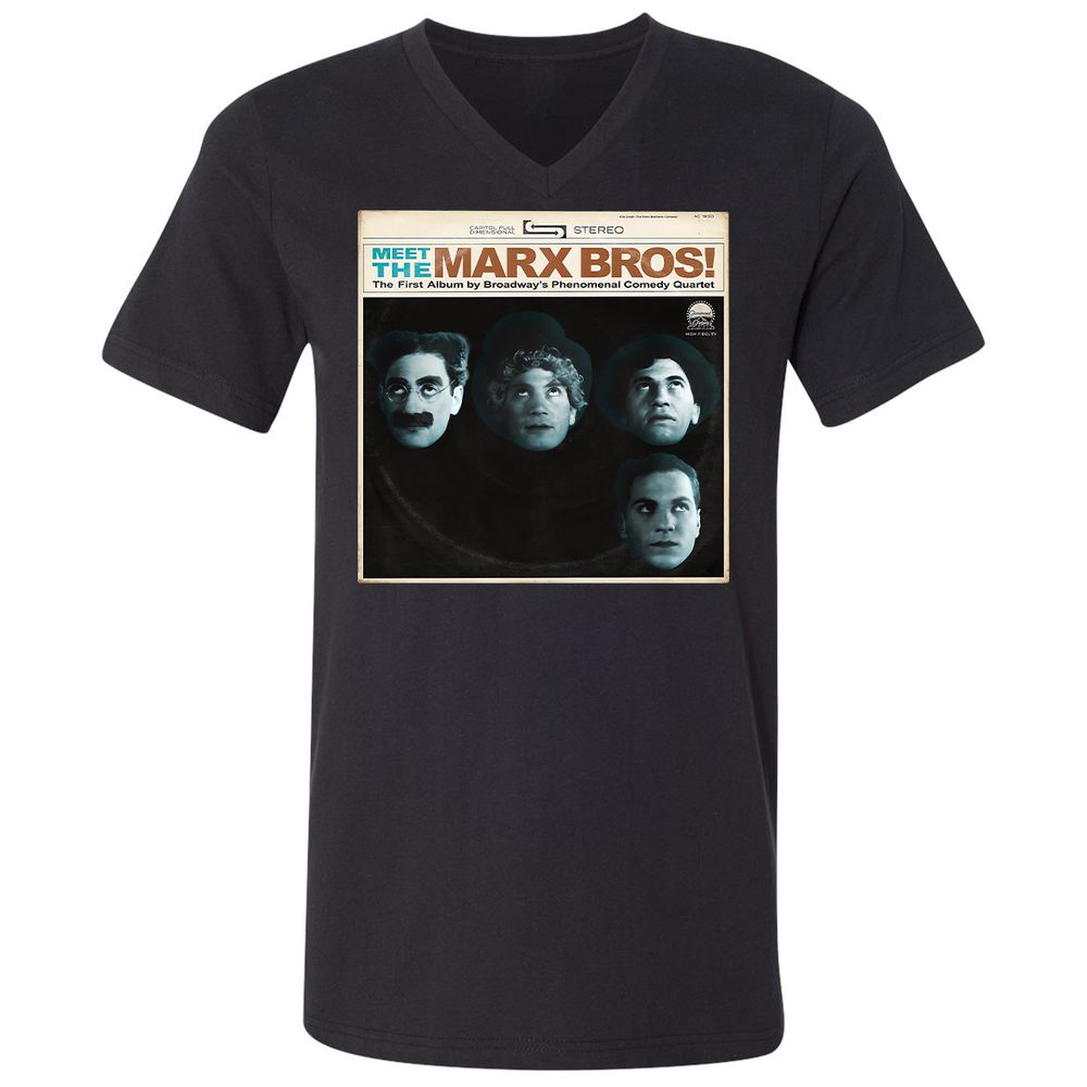 Unisex V-Neck T-Shirt - HWUDPKV6 - Black - 1