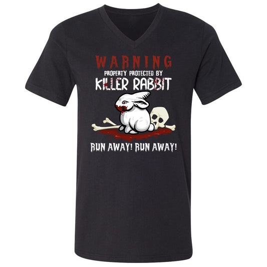 Unisex V-Neck T-Shirt - PWJBPH3J - Black - 1