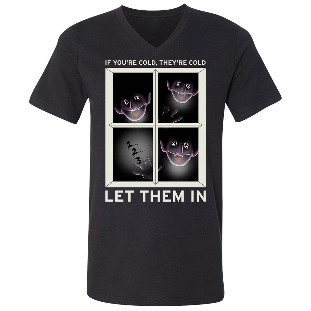 Unisex V-Neck T-Shirt - ABJAHFVL - Black - 1
