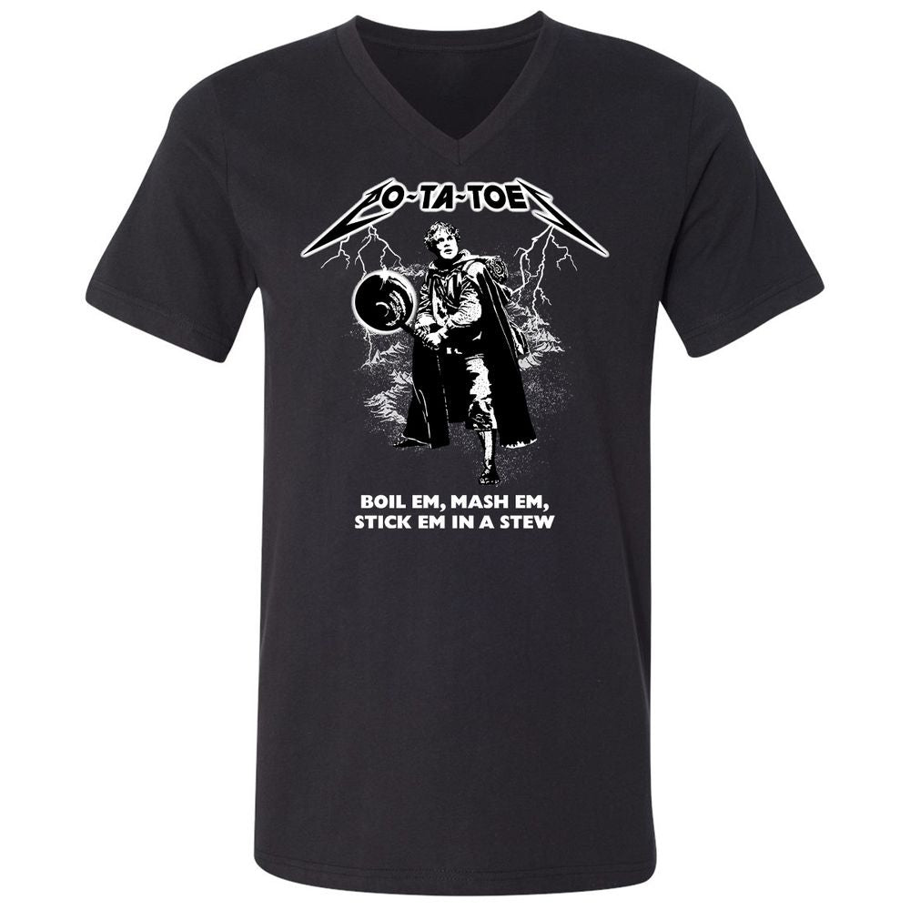 Unisex V-Neck T-Shirt - 92XCU967 - Black - 1