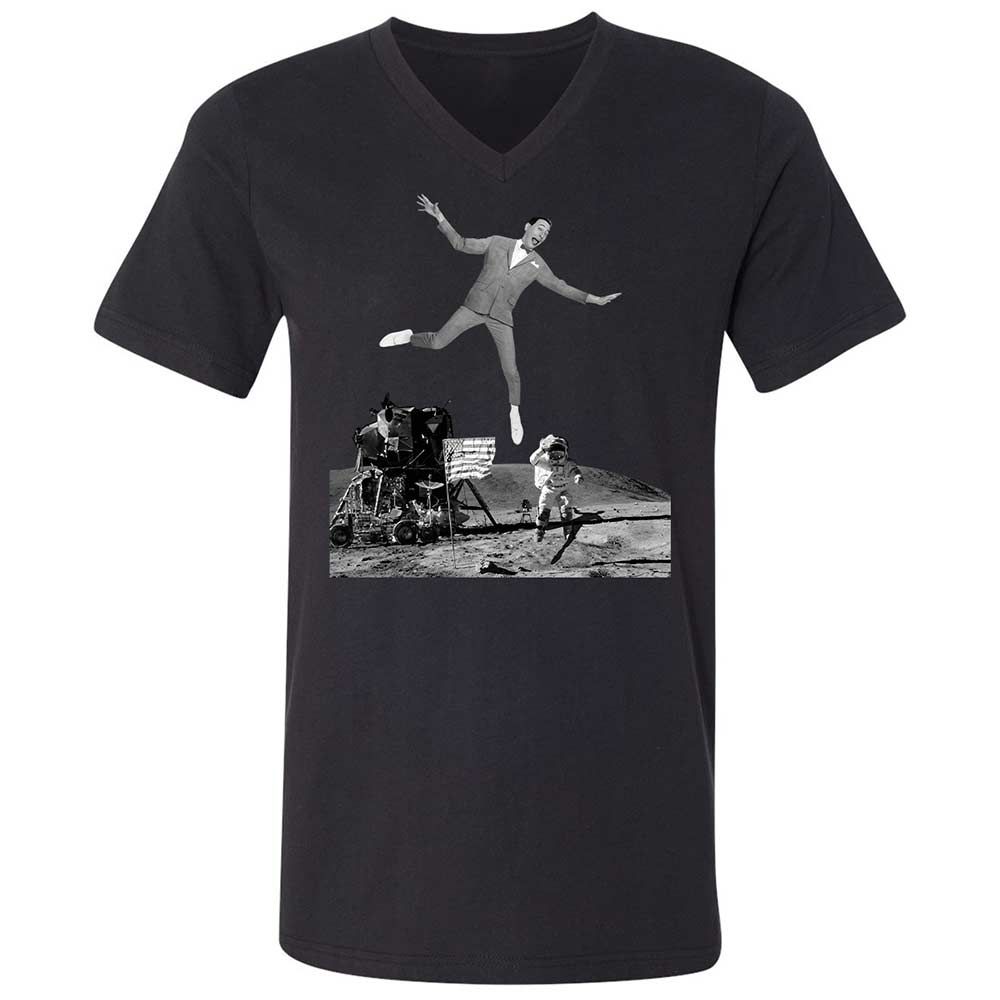 Unisex V-Neck T-Shirt - B3YWWST6 - Black - 1