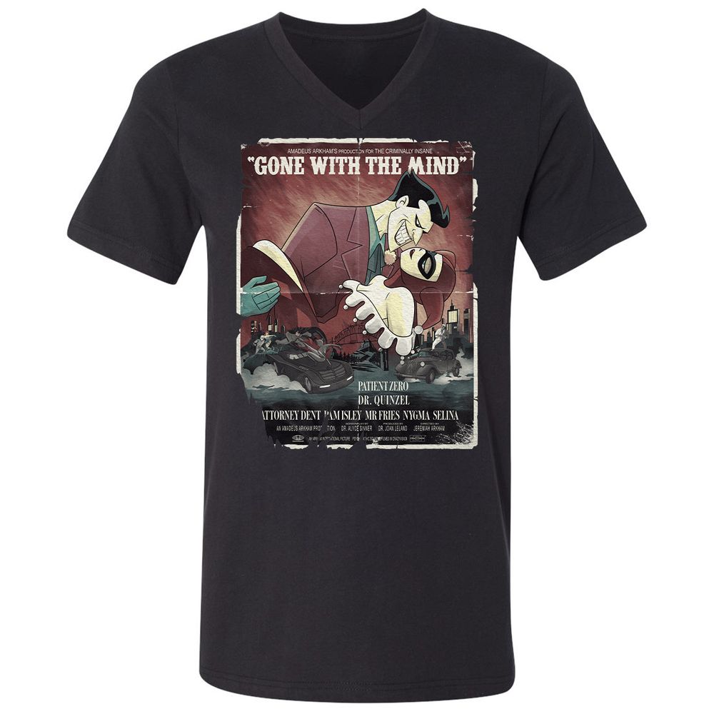 Unisex V-Neck T-Shirt - 7WCQK8PQ - Black - 1