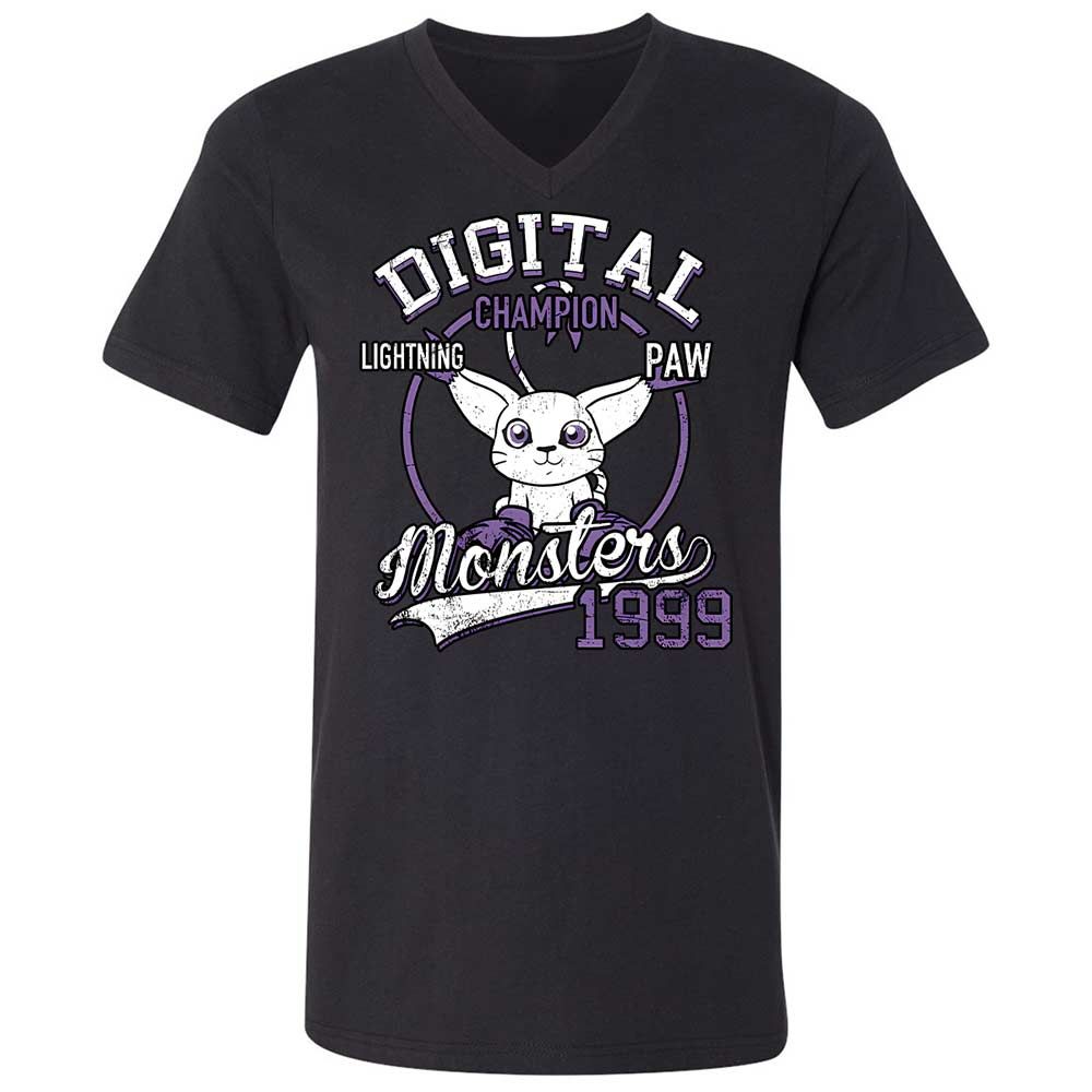 Unisex V-Neck T-Shirt - PQGXRYLZ - Black - 1