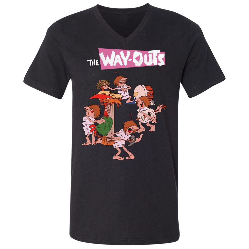 Unisex V-Neck T-Shirt - KMYB6ZJQ - Black - 1