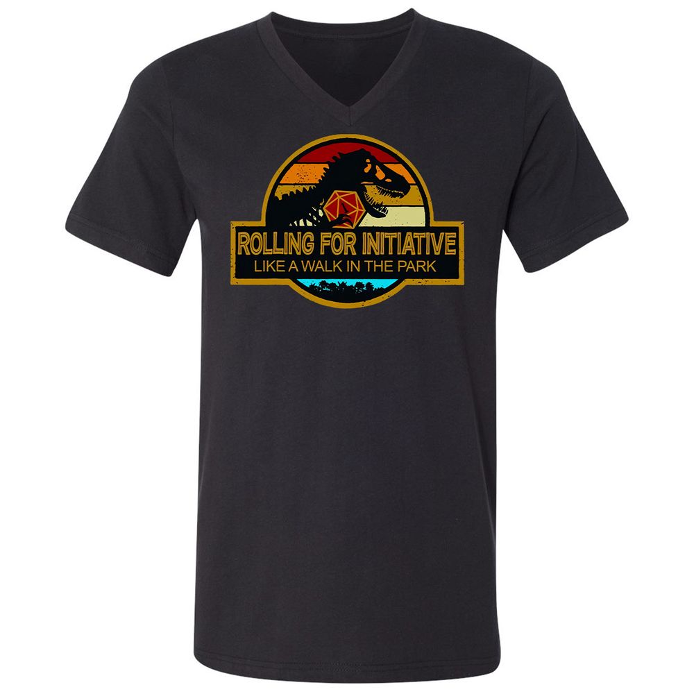 Unisex V-Neck T-Shirt - 4K5GHU14 - Black - 1