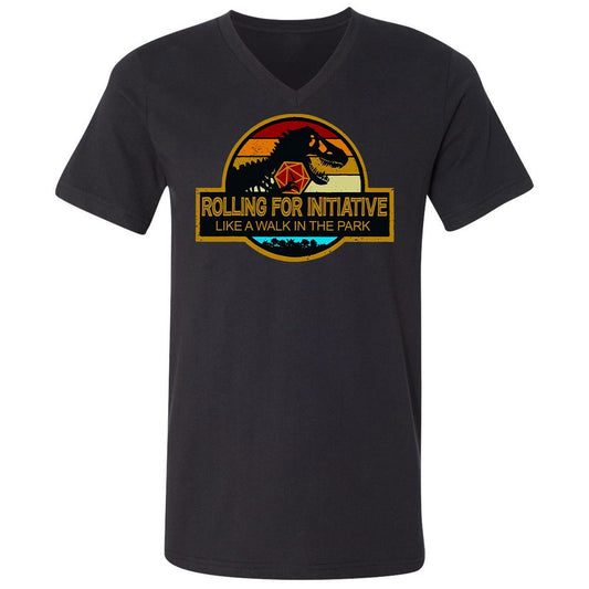 Unisex V-Neck T-Shirt - 4K5GHU14 - Black - 1