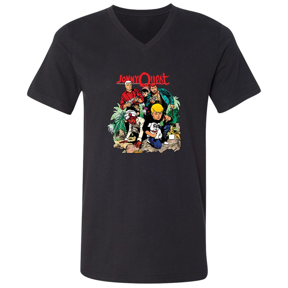 Unisex V-Neck T-Shirt - LMB3N4ZW - Black - 1