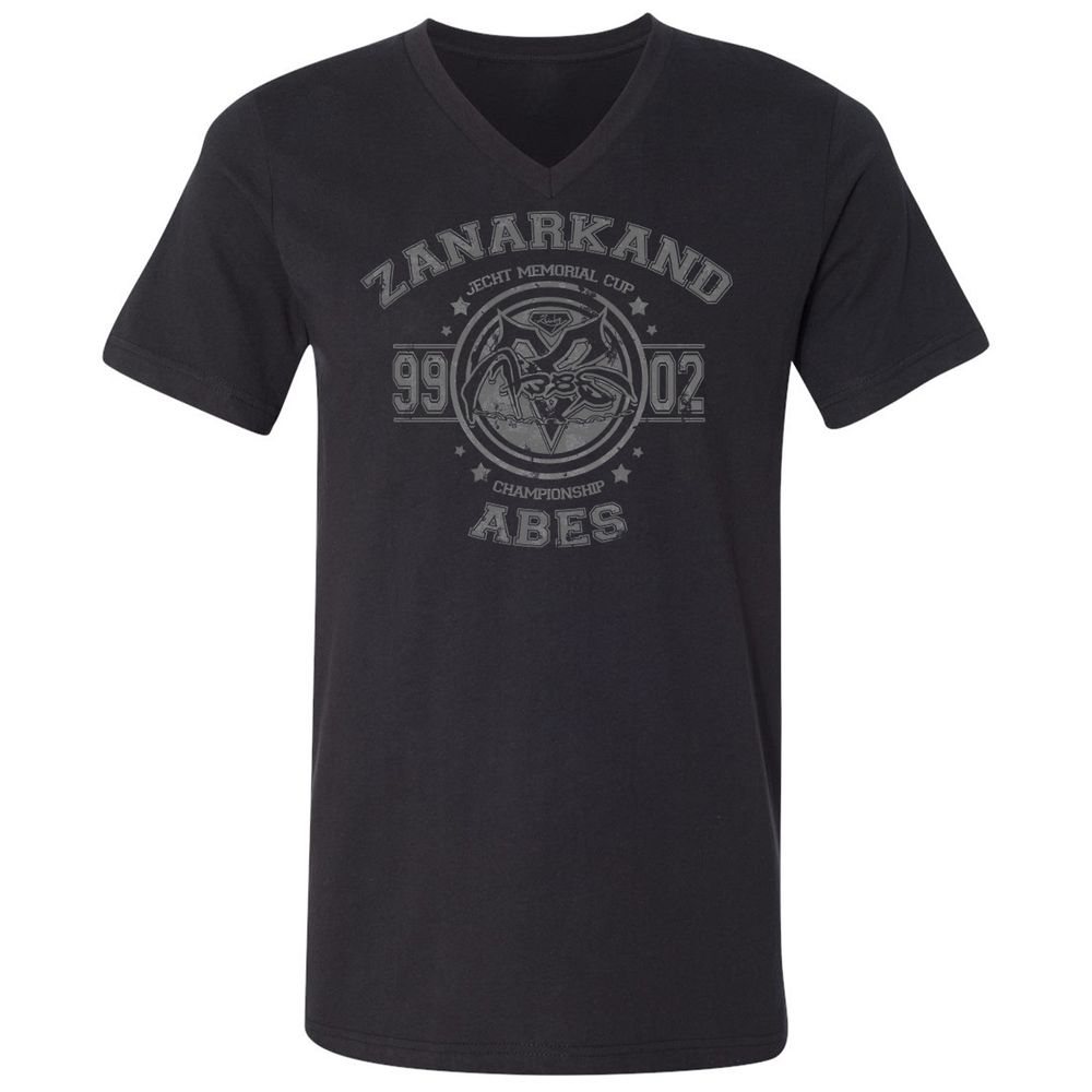 Unisex V-Neck T-Shirt - KBQXRZTL - Black - 1