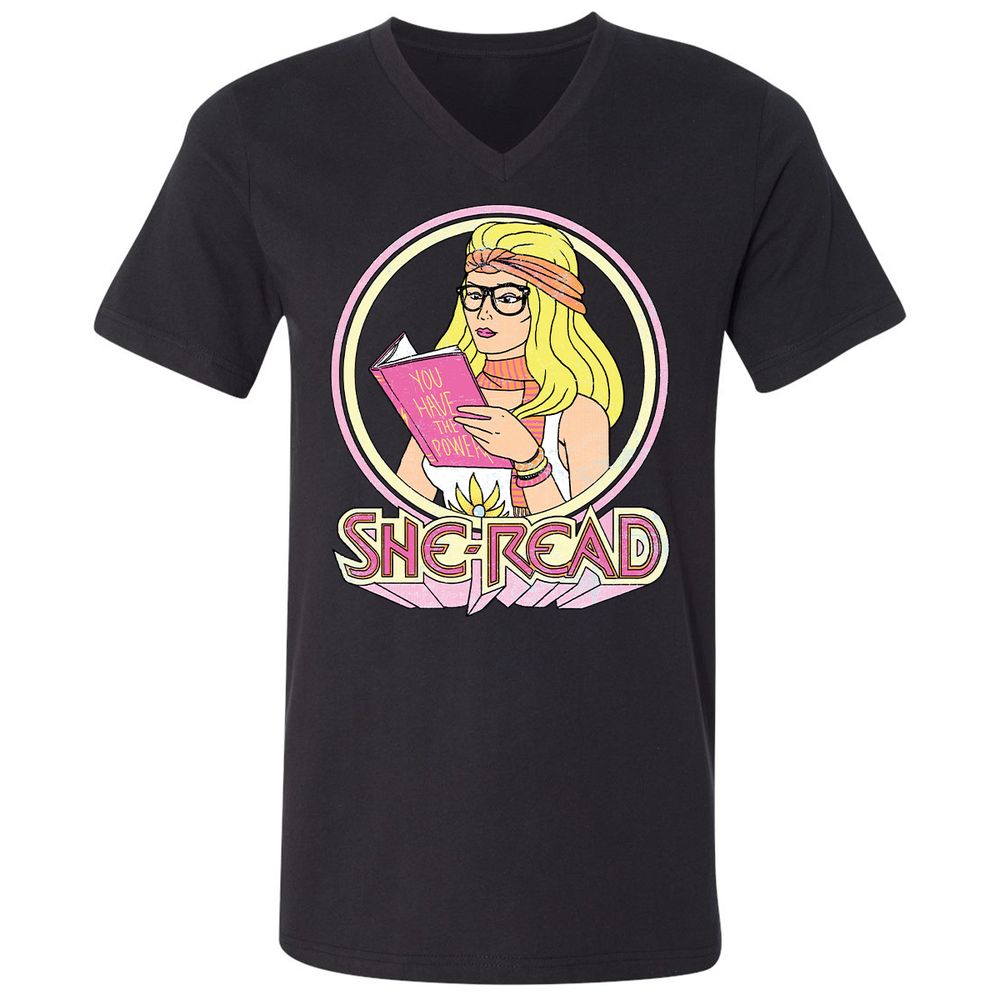 Unisex V-Neck T-Shirt - 9MQS8CEF - Black - 1