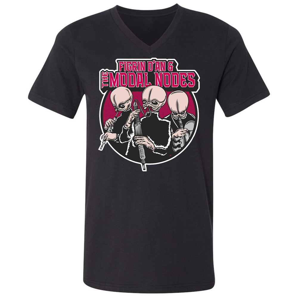 Unisex V-Neck T-Shirt - XPL6E74G - Black - 1