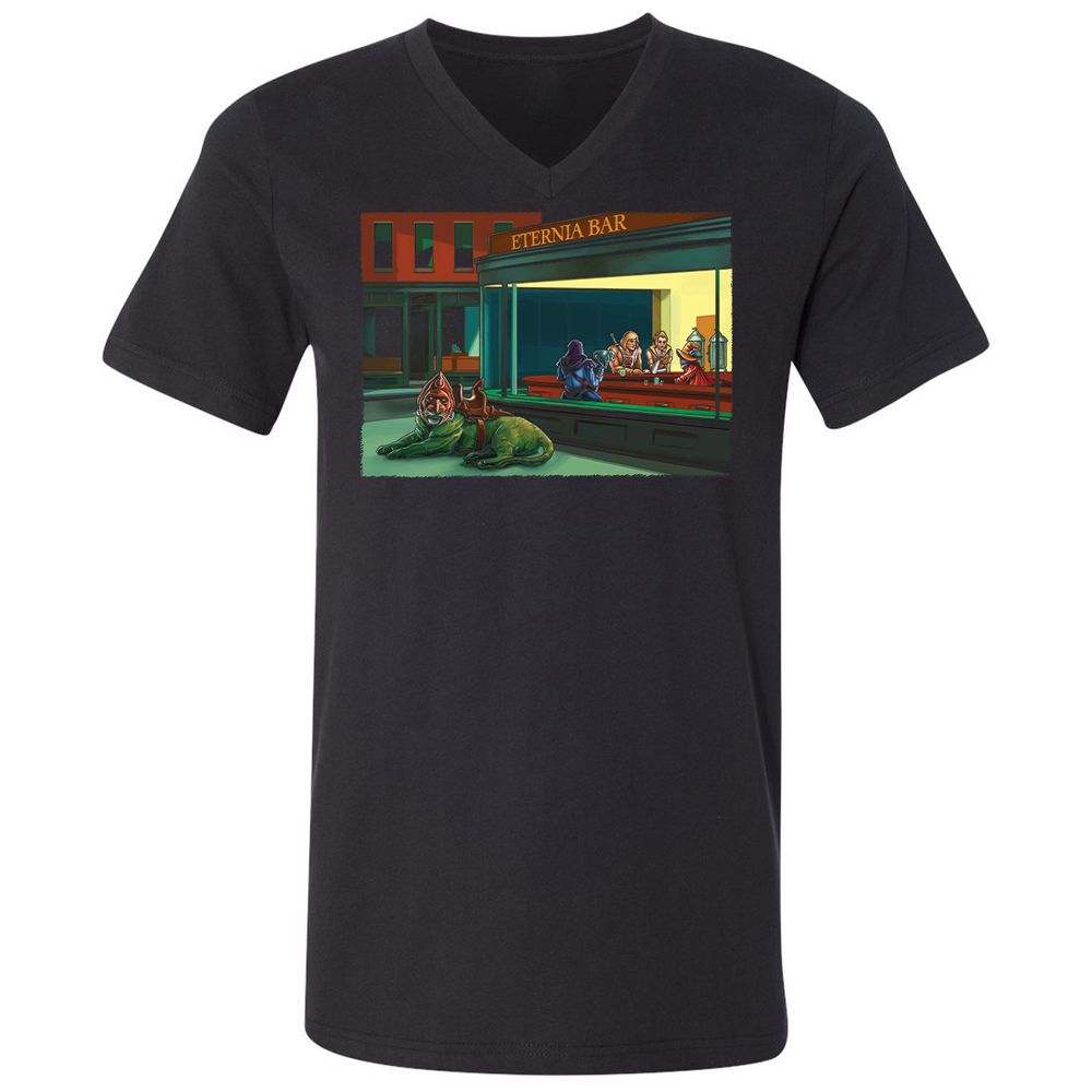 Unisex V-Neck T-Shirt - KGBQQPQS - Black - 1