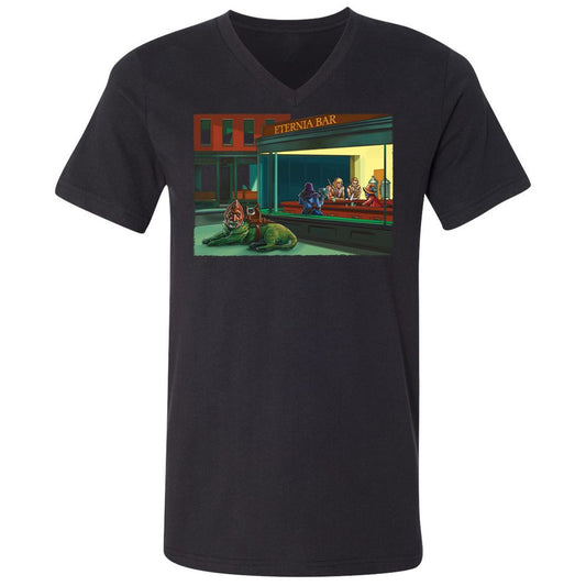 Unisex V-Neck T-Shirt - KGBQQPQS - Black - 1