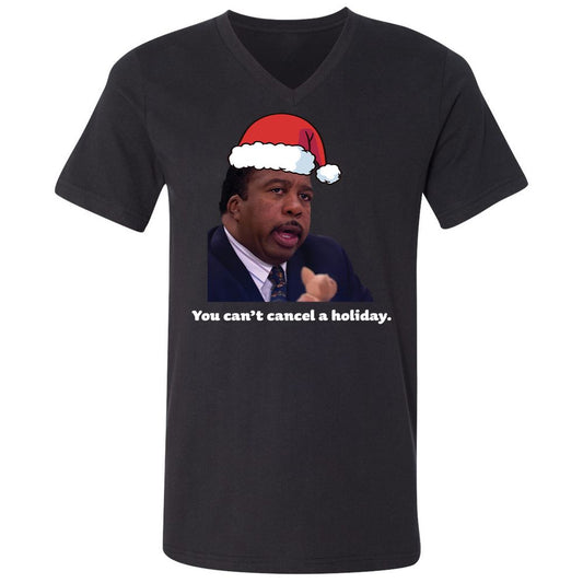 Unisex V-Neck T-Shirt - XZK6U3S8 - Black - 1