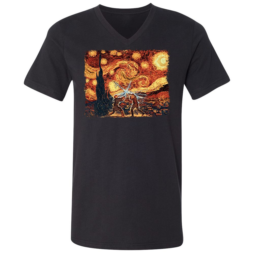 Unisex V-Neck T-Shirt - X2ZUSTTF - Black - 1