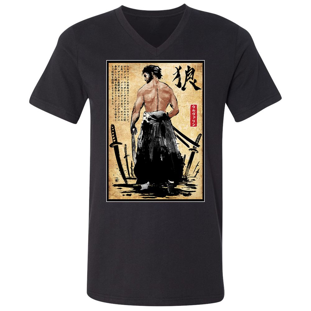 Unisex V-Neck T-Shirt - F78XUM95 - Black - 1