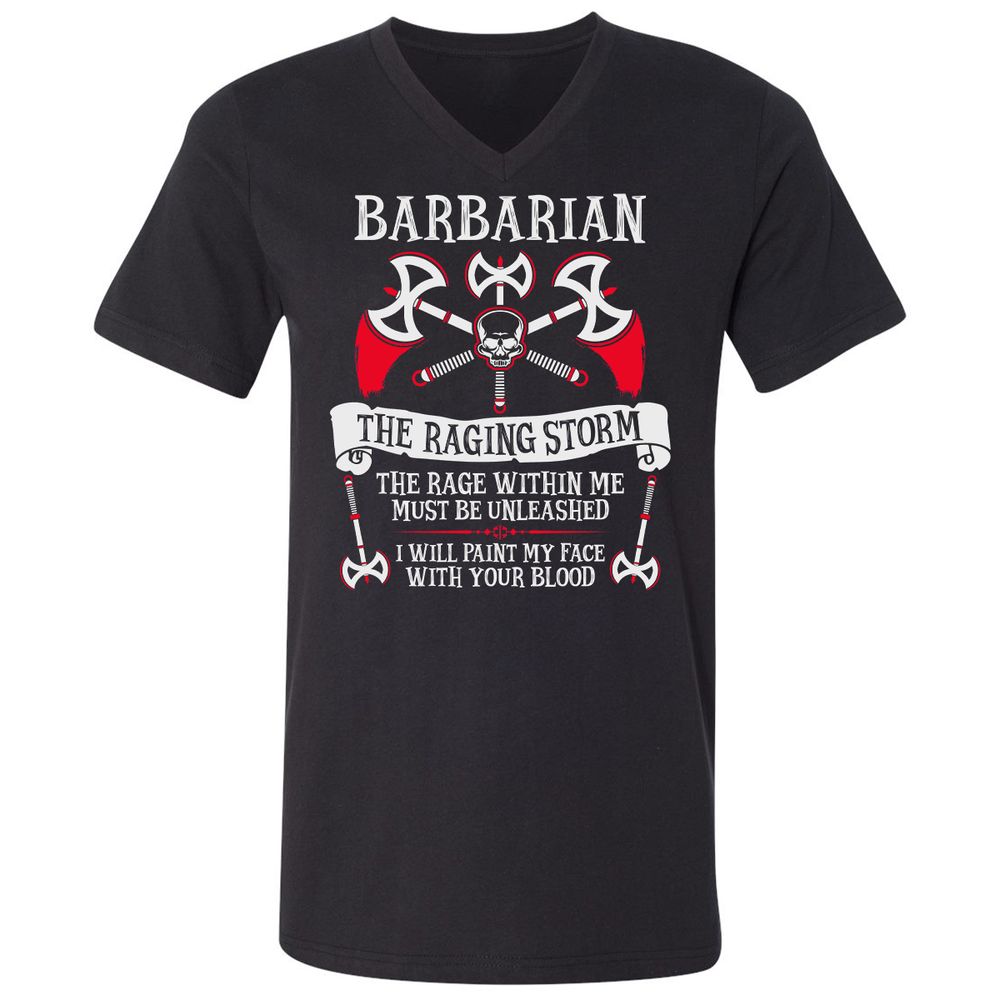 Unisex V-Neck T-Shirt - 71LJ5MHR - Black - 1