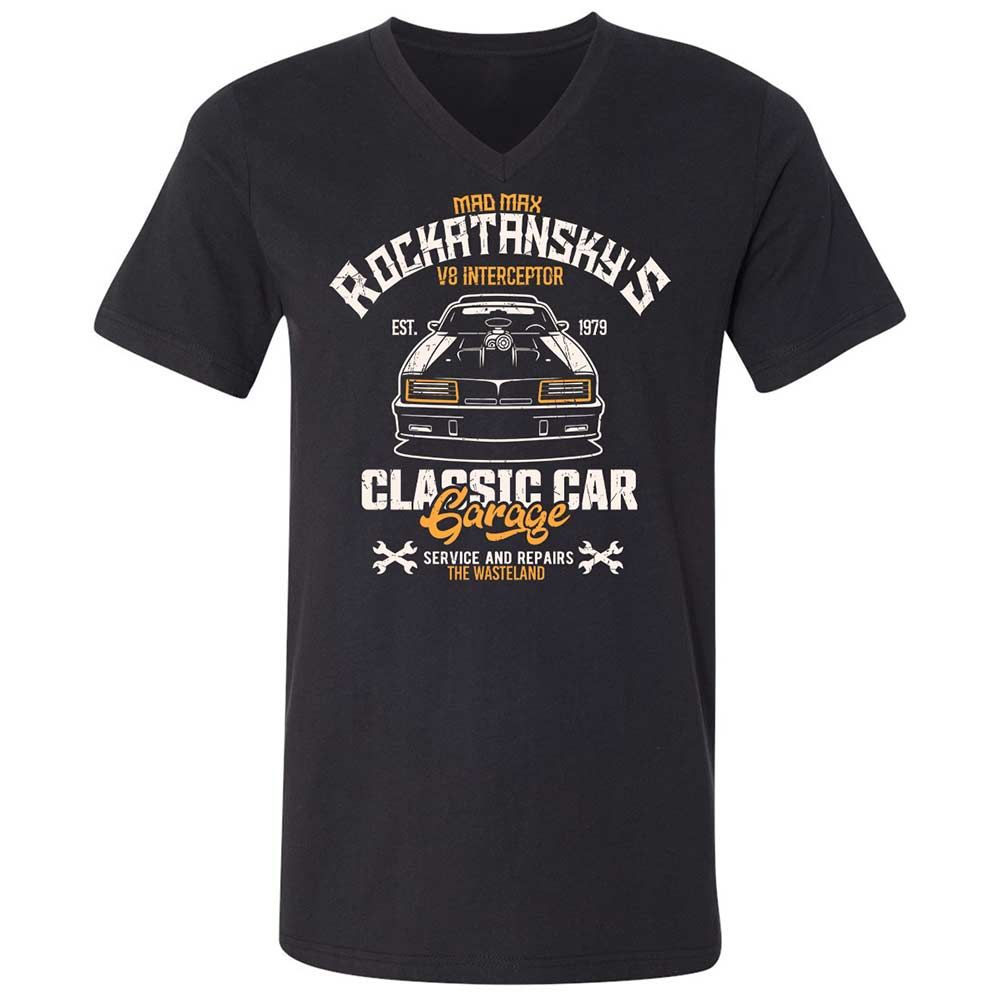 Unisex V-Neck T-Shirt - RN6ZEVTQ - Black - 1